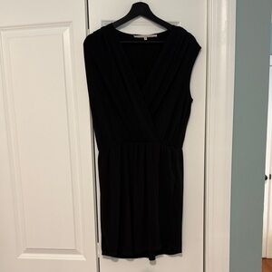 RACHEL Rachel Roy Black V-Neck Sleeveless Wrap Mini Dress